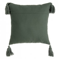 Cojín borlas verde oscuro 45x45cm