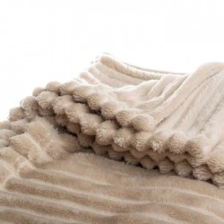 MANTA PELO BEIGE POLIESTER 130 X 170 CM