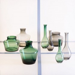 Jarrón verde vidrio 12x33cm