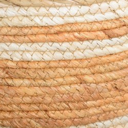 S/3 cestos fibra natural/naranja 42x48cm