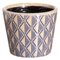 Macetero PROVENZ azul/crema  14x12cm