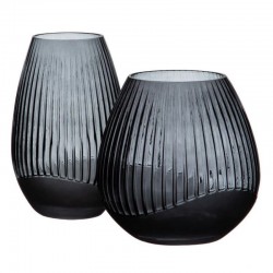 Jarrón LINE gris vidrio 17,50x27cm