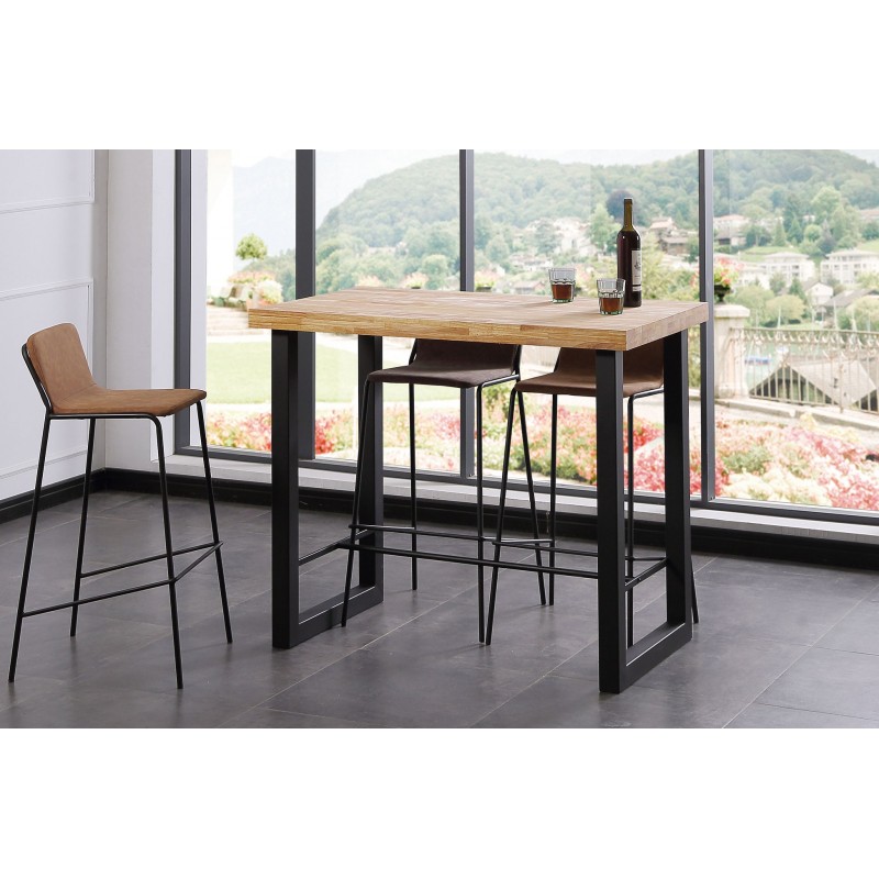 Mesa alta LOFT 120 roble nordish / negro