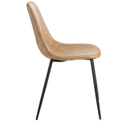 Silla CUIR beige pu/metal