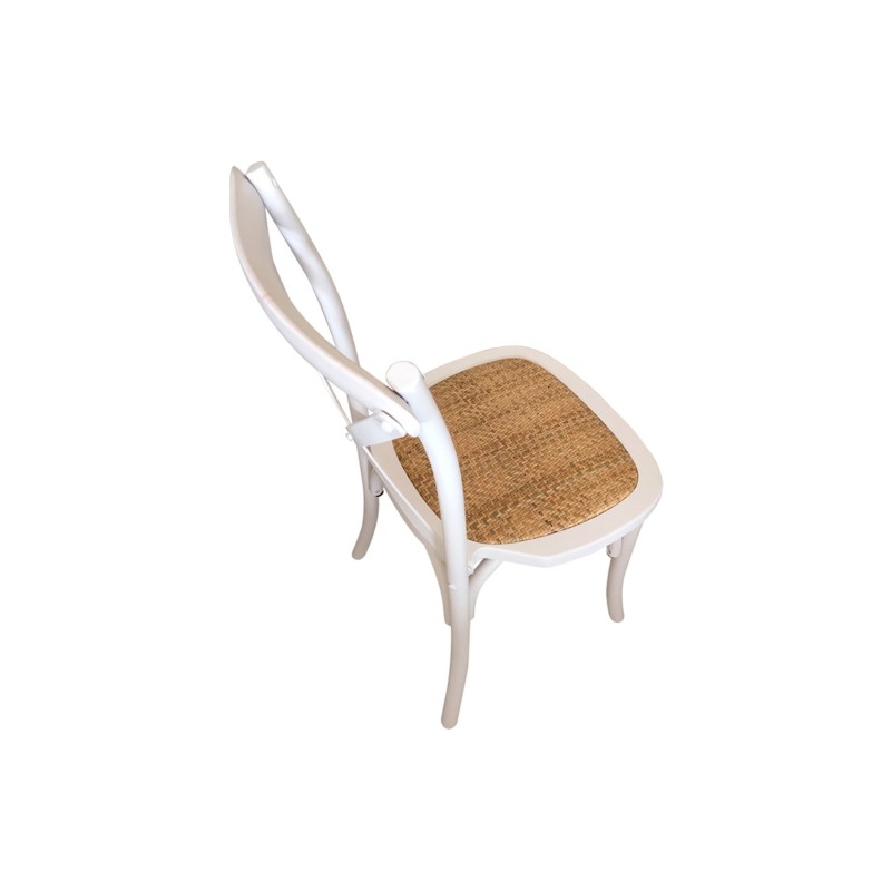 Silla comedor PROVENZA blanco / ratán