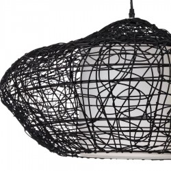 LÁMPARA TECHO METAL-RATÁN 62 cms